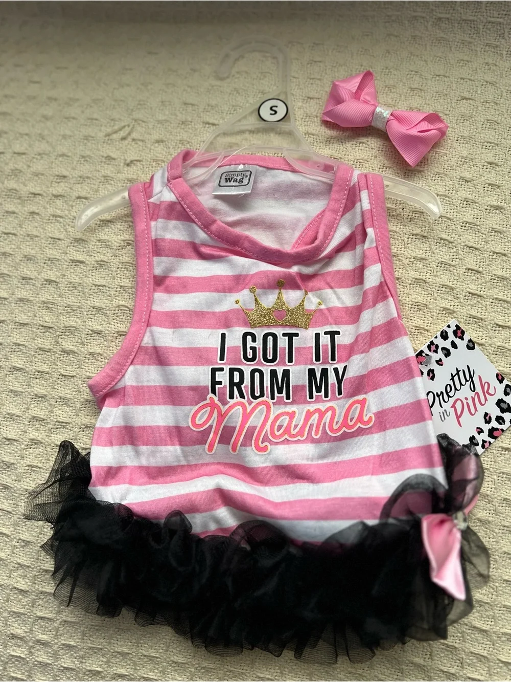 I Got It From My Mama' Pink Stripe Tutu Tank dog dress